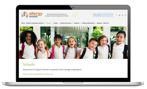 Allergy Aware website schools page
